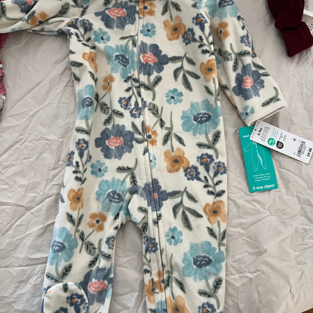 Child of Mine Blue and Orange Footies One Piece